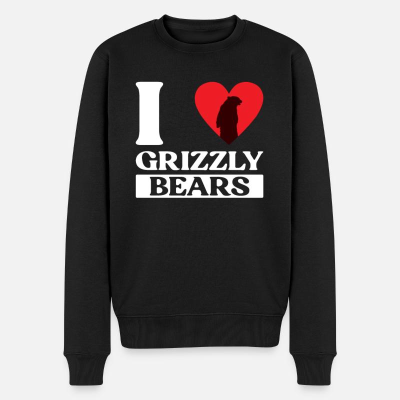 Grizzli Ours brun - Pull Premium bio Homme - noir