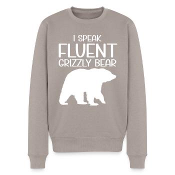Grizzlybär Braunbär - Männer Premium Bio Pullover - Taupe - Vorne - Nico (187cm)