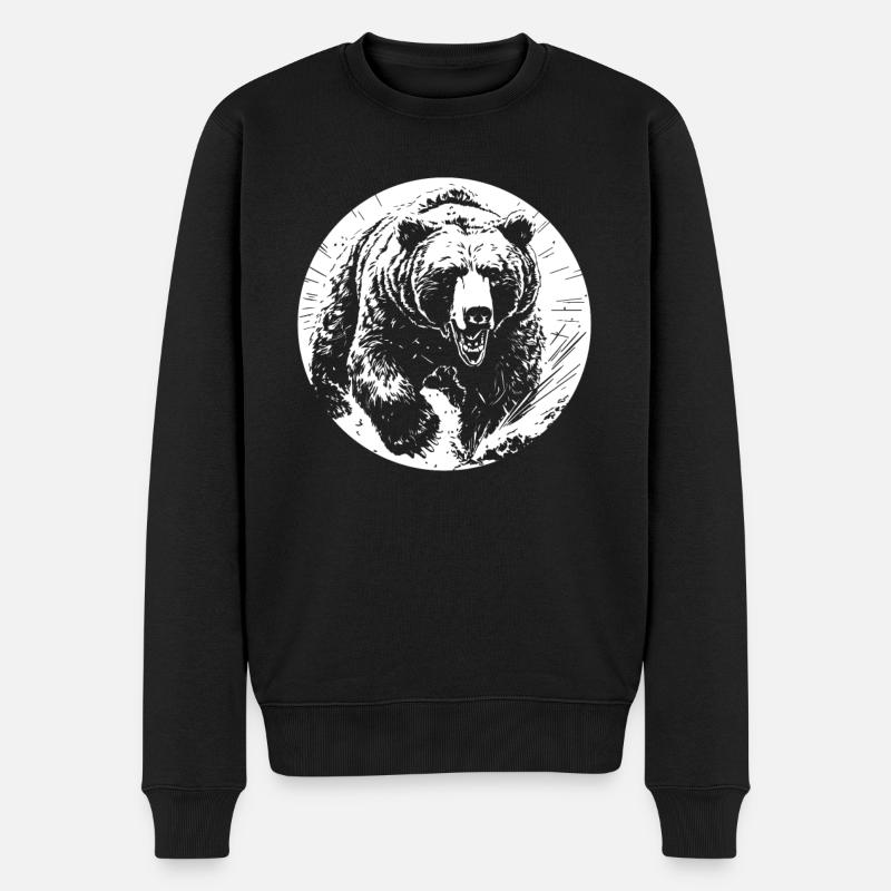 Grizzli Ours brun - Pull Premium bio Homme - noir