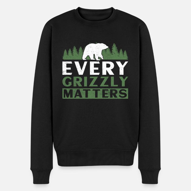 Grizzlybär Tierrechte Braunbär - Männer Premium Bio Pullover - Schwarz