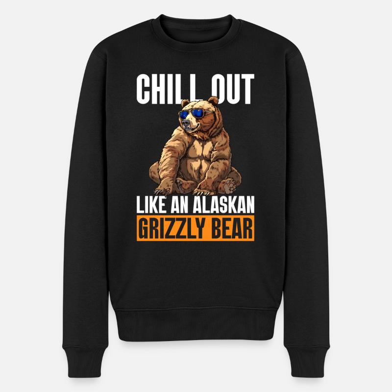 Grizzlybär Alaska Braunbär Bär - Männer Premium Bio Pullover - Schwarz