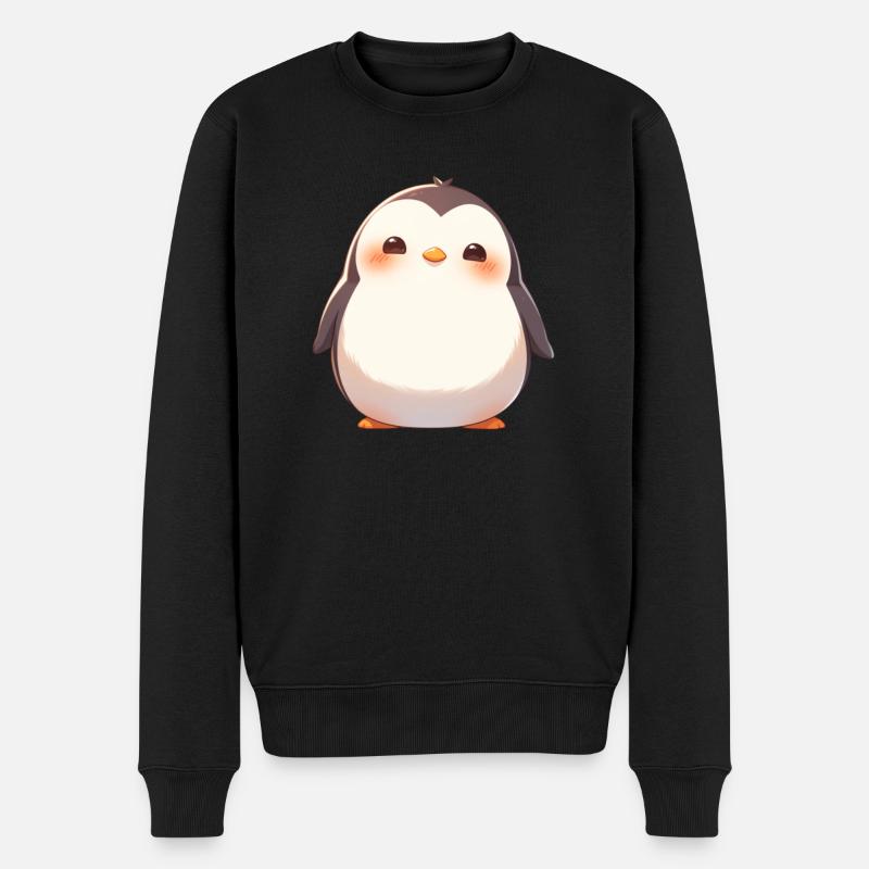 Pingouin Kawaii Pingouin mignon - Pull Premium bio Homme - noir