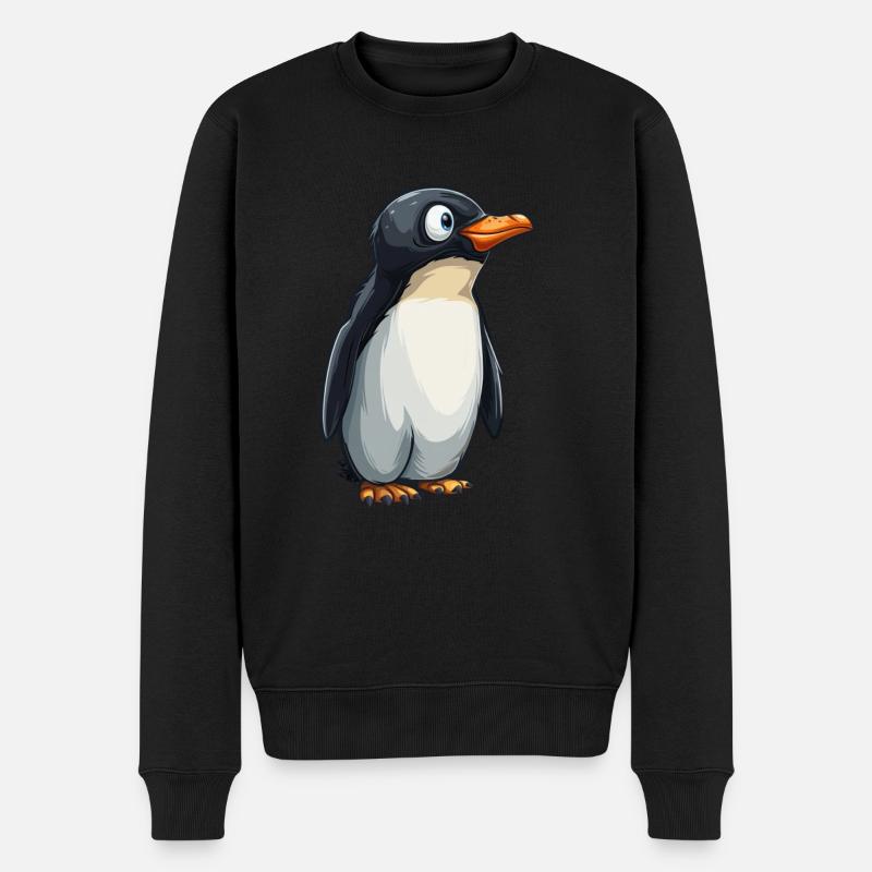 Pingouin Kawaii Pingouin mignon - Pull Premium bio Homme - noir