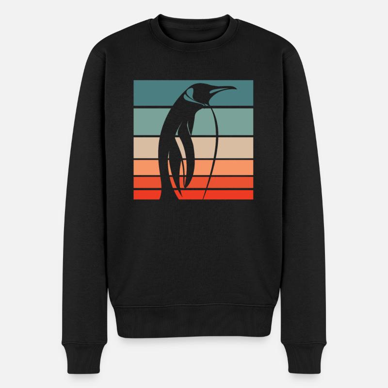 Pingouin Kawaii Pingouin mignon - Pull Premium bio Homme - noir