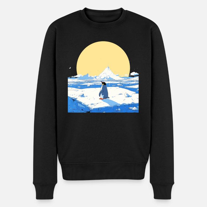 Pingouin Kawaii Pingouin mignon - Pull Premium bio Homme - noir