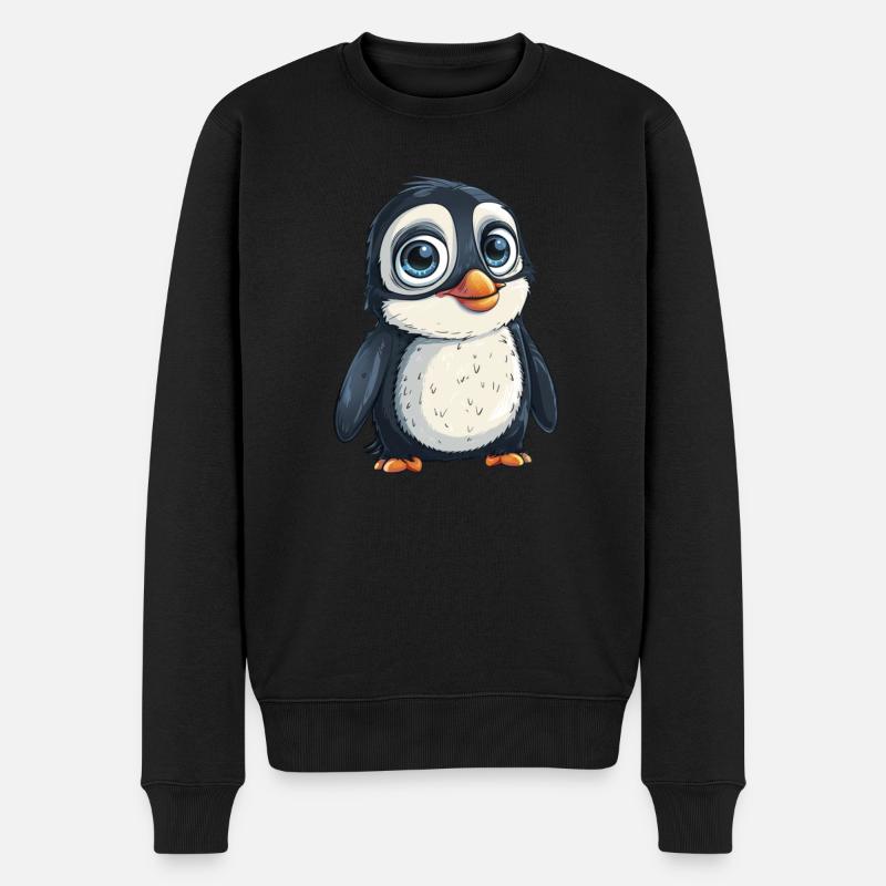 Pingouin Kawaii Pingouin mignon - Pull Premium bio Homme - noir