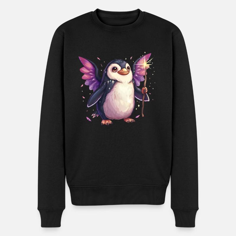 Pingouin Fée Kawaii Pingouin Mignon - Pull Premium bio Homme - noir