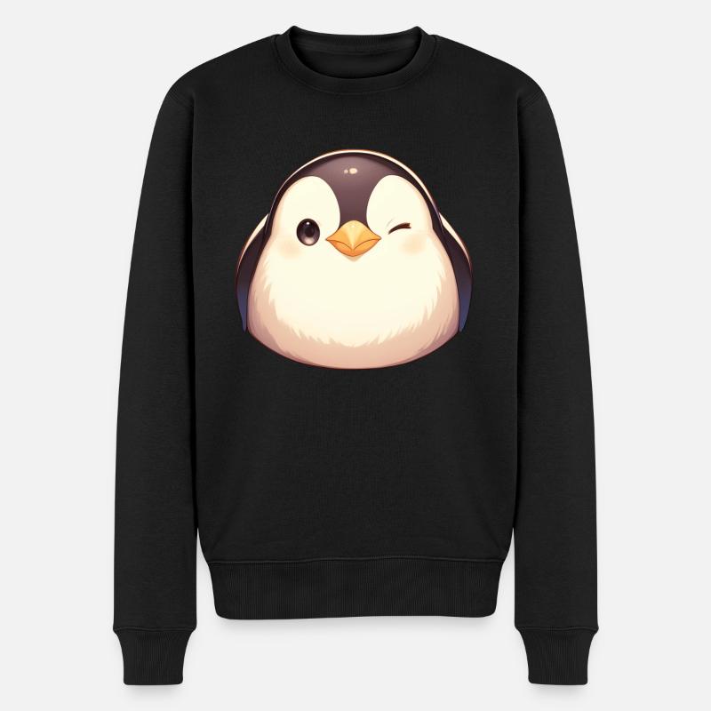 Pingouin Kawaii Pingouin Mignon - Pull Premium bio Homme - noir