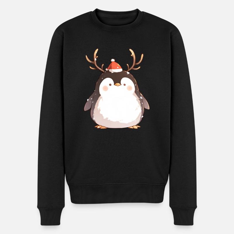 Pingouin Renne Noël Pingouin mignon - Pull Premium bio Homme - noir