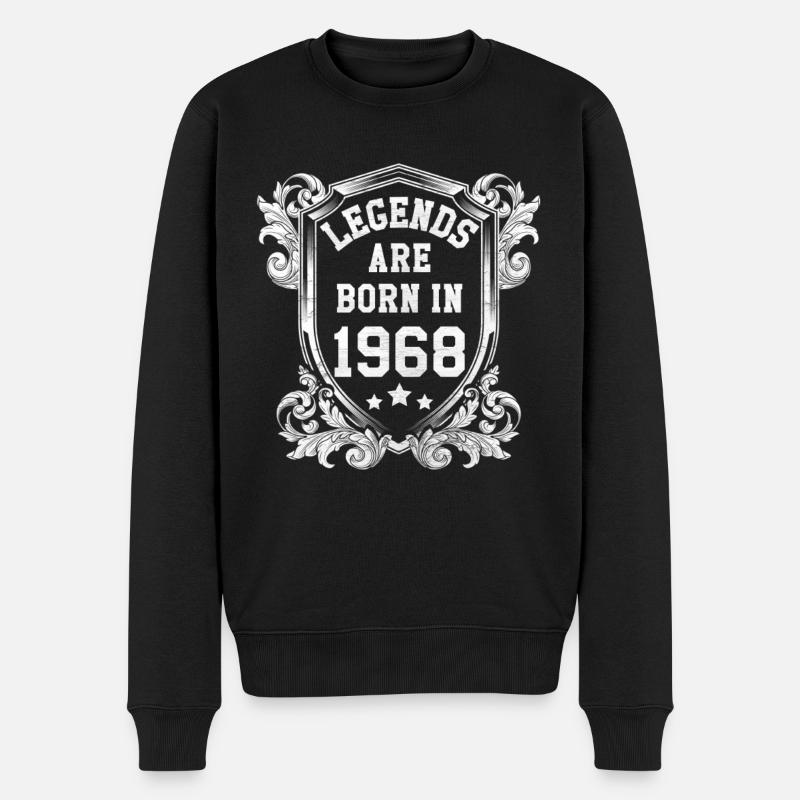 Legenden sind 1968 geboren. - Männer Premium Bio Pullover - Schwarz
