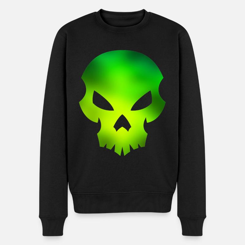 Totenkopf grün - Männer Premium Bio Pullover - Schwarz