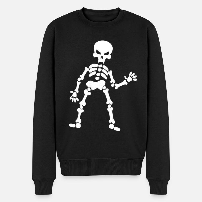 Skelett - Männer Premium Bio Pullover - Schwarz