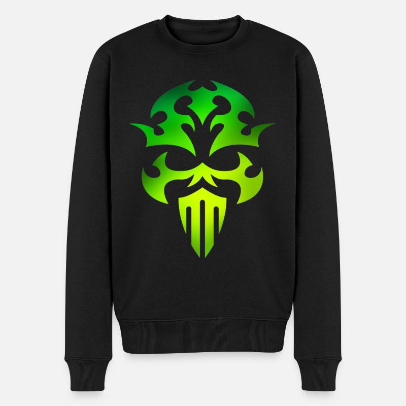 Totenkopf grün - Männer Premium Bio Pullover - Schwarz