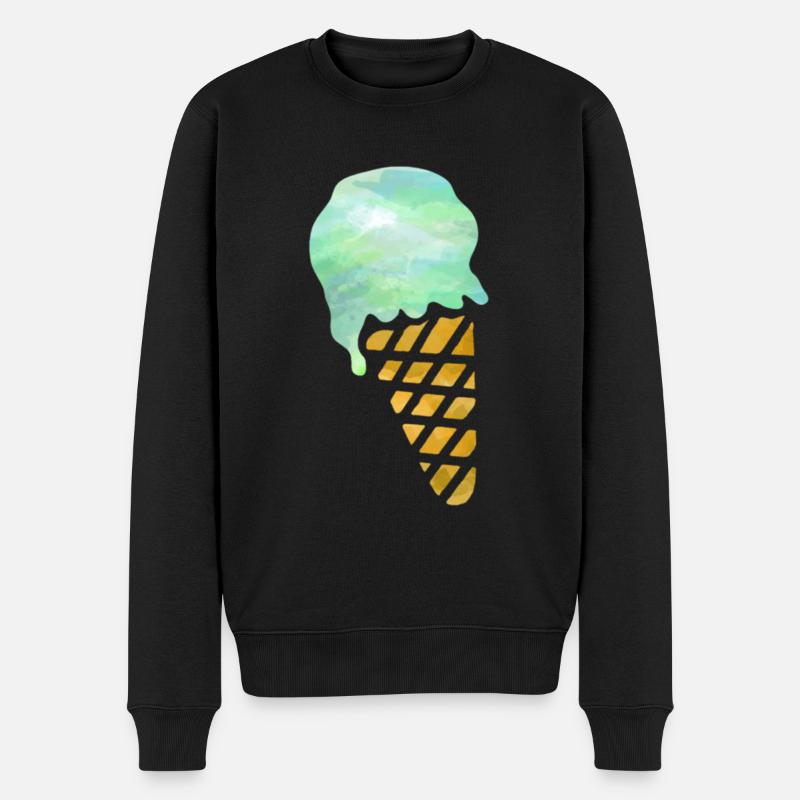 Eiscreme - Männer Premium Bio Pullover - Schwarz