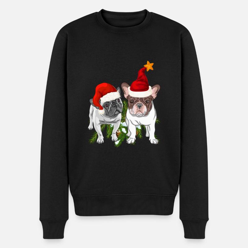 Bouledogue française Noël - Pull Premium bio Homme - noir
