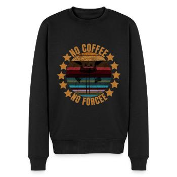 NO FOFFEE NO FORCEE NO COFFEE NO FORCE - Men's Premium Organic Jumper - black - Front - Nico (187cm)