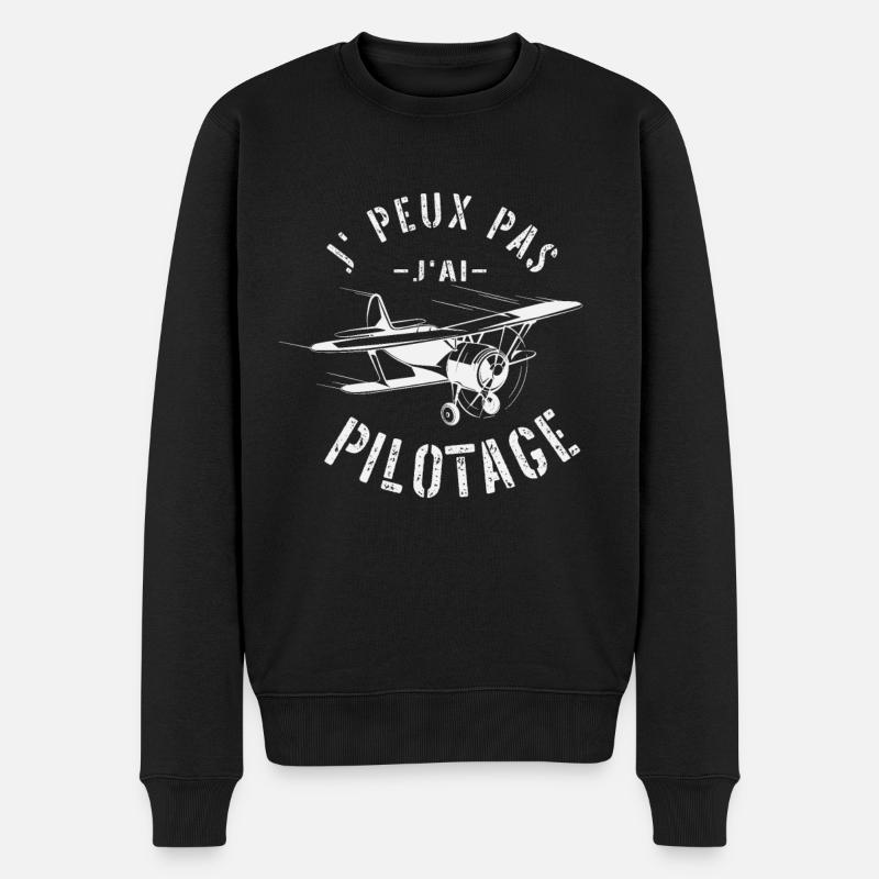 Ich kann nicht fliegen, ich habe ein Vintage-Flugzeug fliegen. - Männer Premium Bio Pullover - Schwarz
