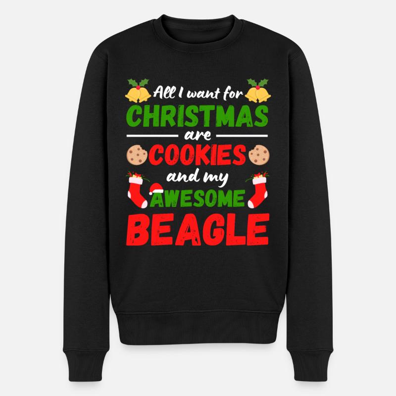 Biscuits Beagle de Noël - Pull Premium bio Homme - noir