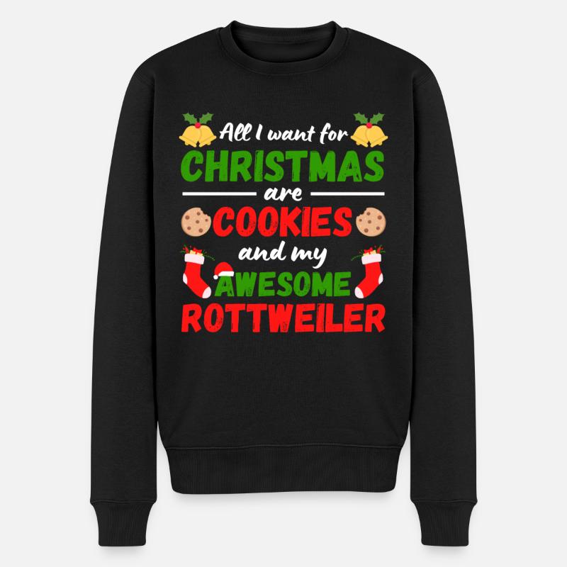 Biscuits Rottweiler de Noël - Pull Premium bio Homme - noir