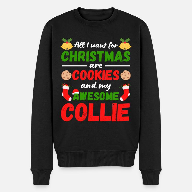 Biscuits de Noël Collie - Pull Premium bio Homme - noir