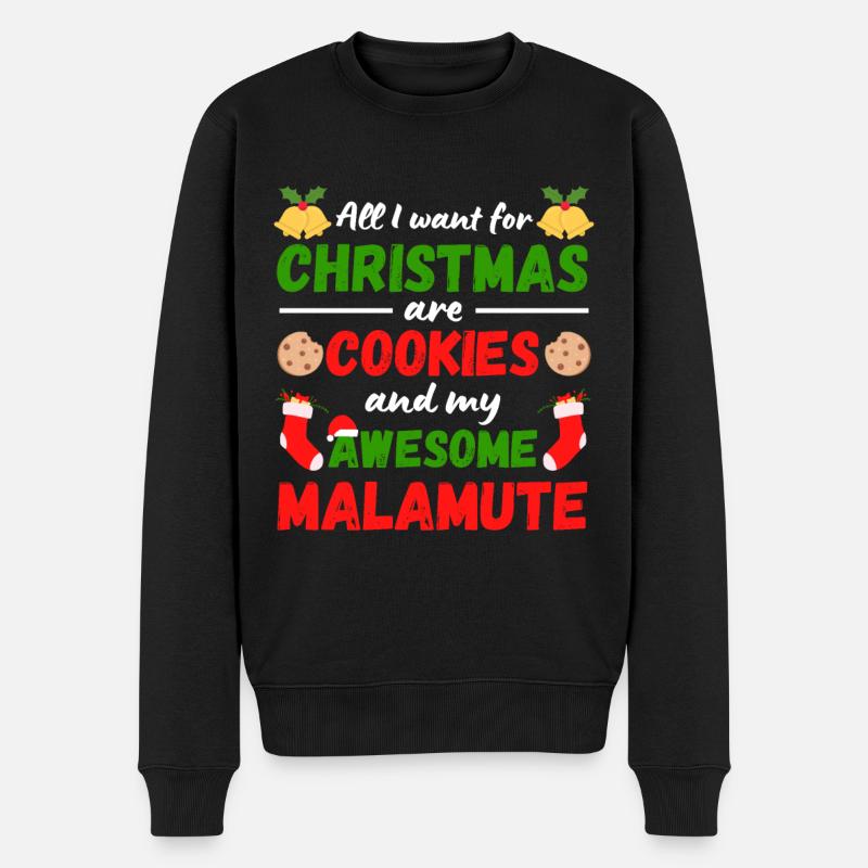 Biscuits Malamute de Noël - Pull Premium bio Homme - noir