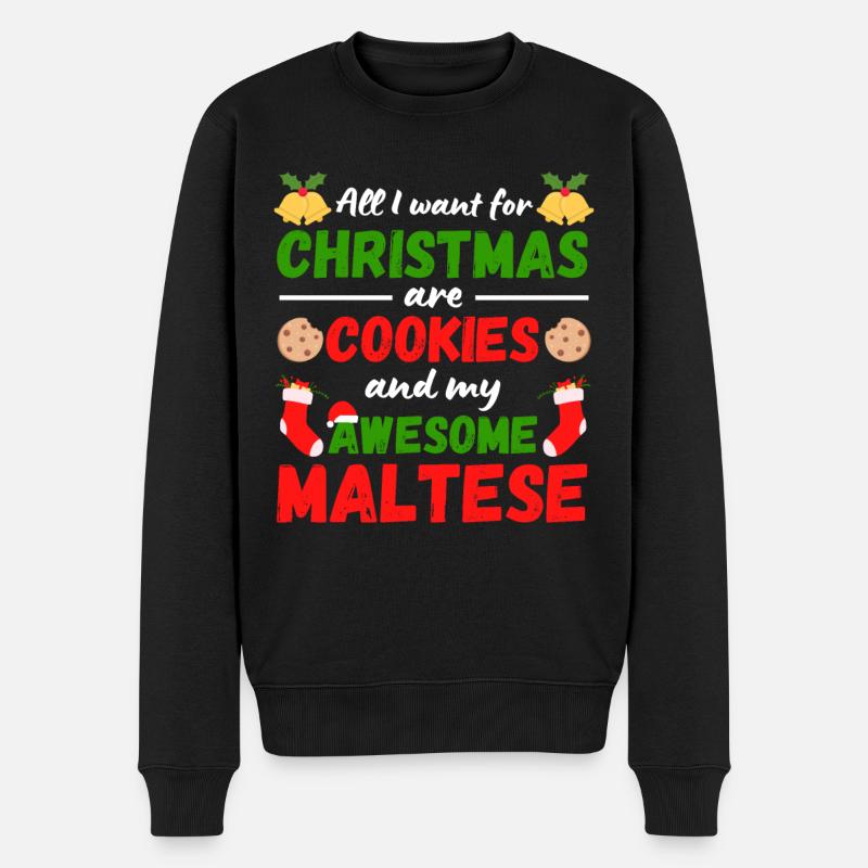 Biscuits maltais de Noël - Pull Premium bio Homme - noir