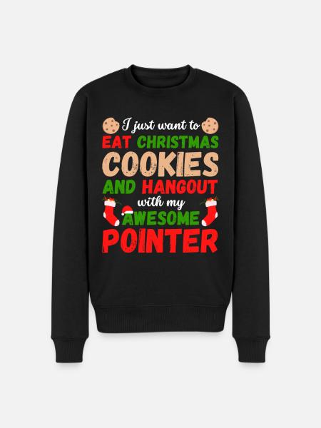 Christmas English Pointer Cookies - Men's Premium Organic Jumper - black