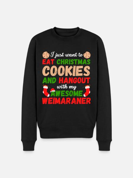 Biscuits Weimaraner de Noël - Pull Premium bio Homme - noir