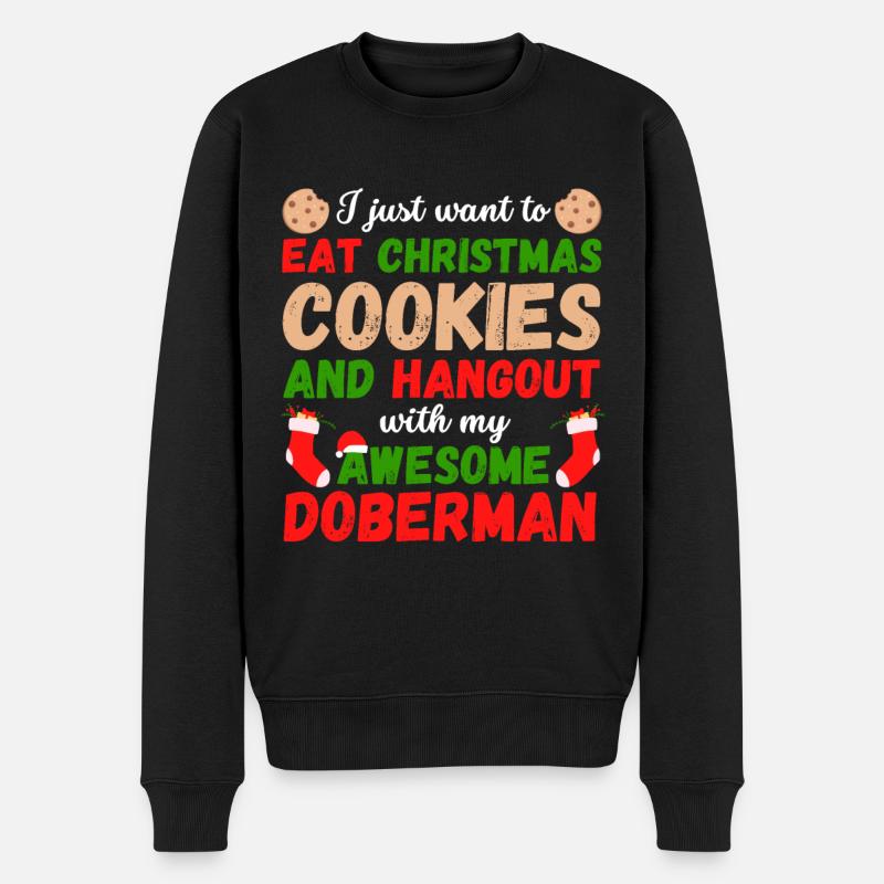 Biscuits Doberman de Noël - Pull Premium bio Homme - noir