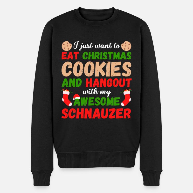 Biscuits Schnauzer de Noël - Pull Premium bio Homme - noir