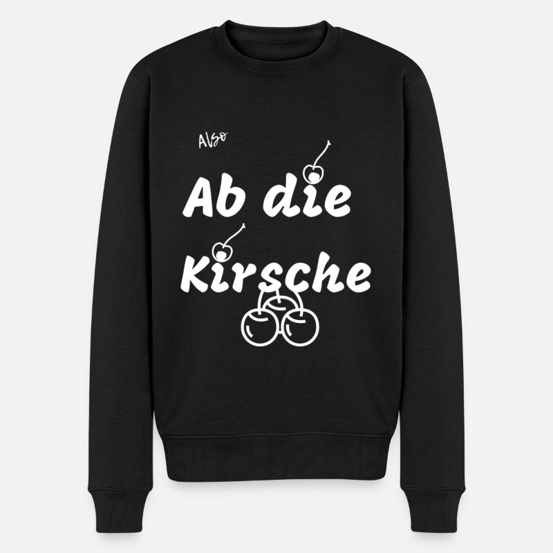 Kirsche - Männer Premium Bio Pullover - Schwarz