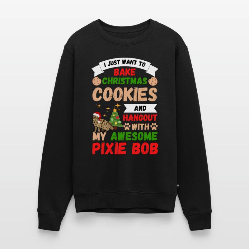 Noël Pixiebob chat cuisson des biscuits avec chat Pull Premium bio Homme