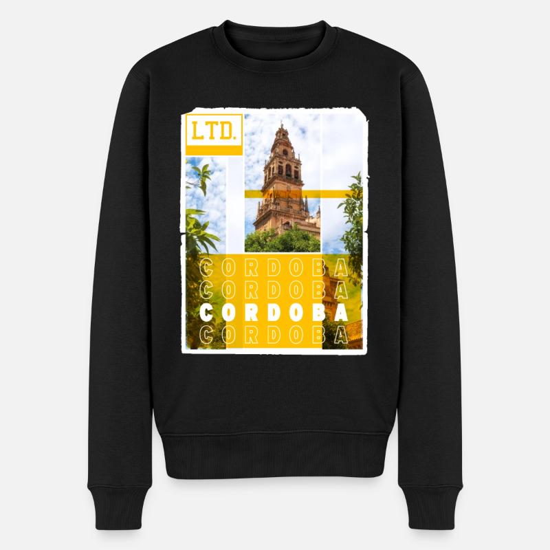 Cordoue Espagne Ville Skyline Vacances Amour - Pull Premium bio Homme - noir