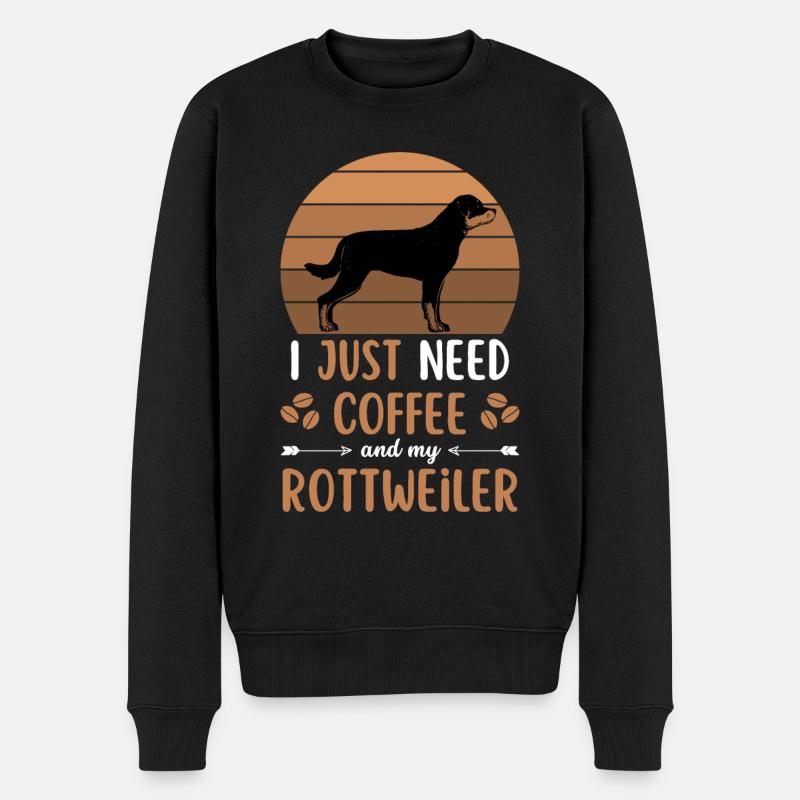 Rottweiler Café Rétro Chien Café - Pull Premium bio Homme - noir