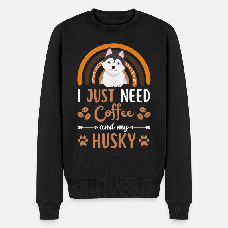 Sweet Husky Coffee Dog Cafe kawaii - Pull Premium bio Homme - noir