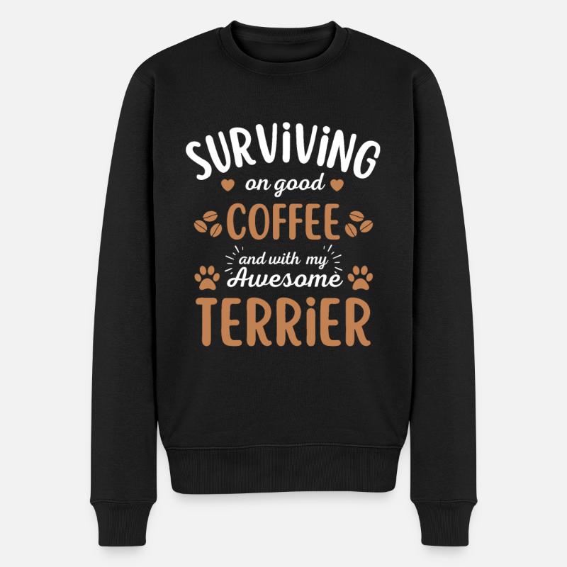 Terrier Coffee Dog Cafe - Pull Premium bio Homme - noir