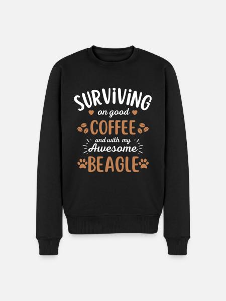 Beagle Coffee Dog Cafe - Pull Premium bio Homme - noir