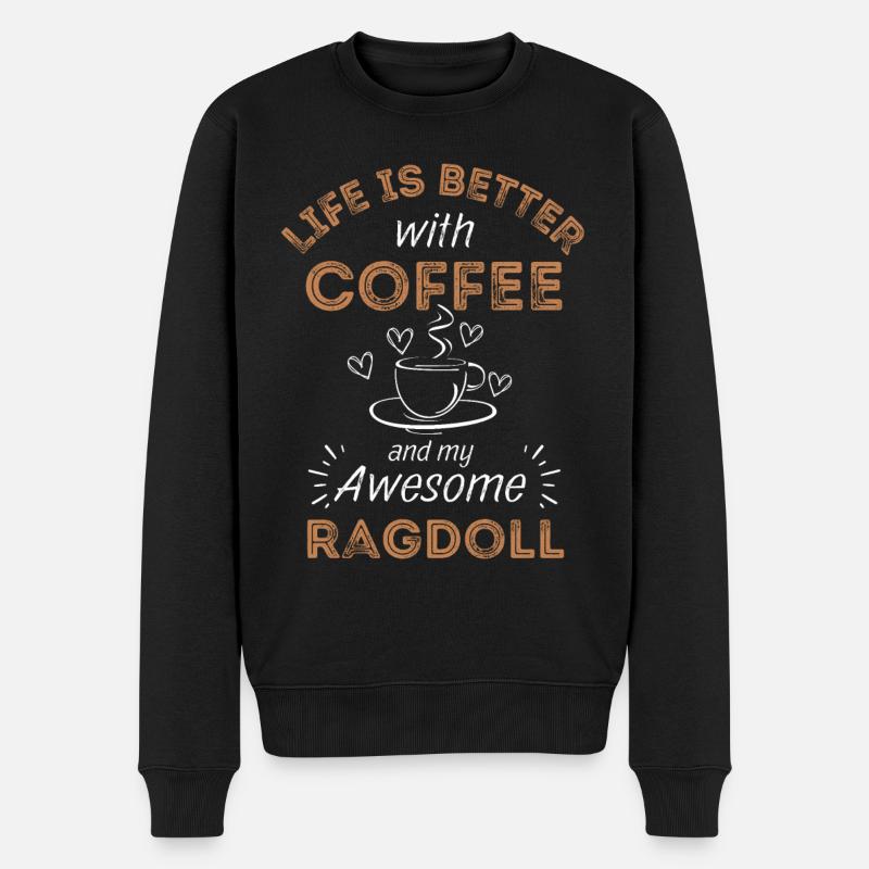 Ragdoll Cat Coffee Café - Pull Premium bio Homme - noir