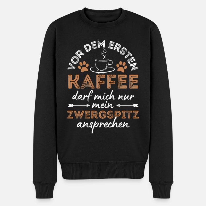 Zwergspitz Café Pour chiens - Pull Premium bio Homme - noir