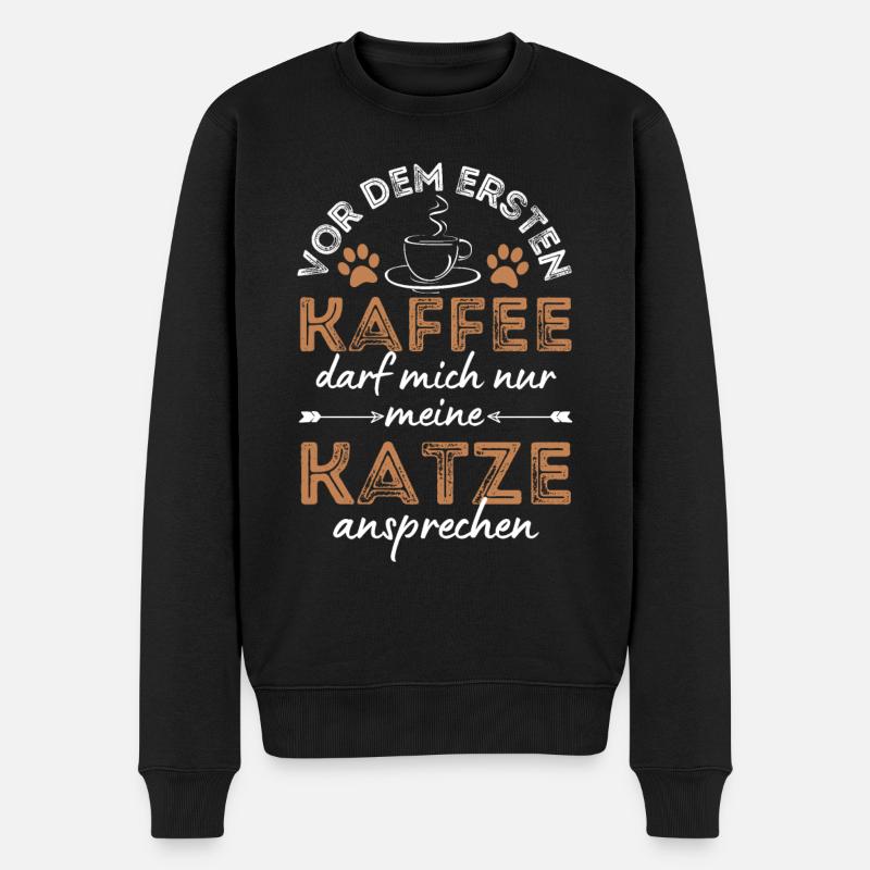 Cat & Coffee Cat Café - Pull Premium bio Homme - noir