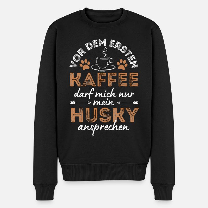 Husky Coffee Dog Cafe - Pull Premium bio Homme - noir