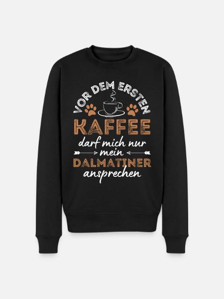 Dalmatiner Kaffee Hund Cafe - Männer Premium Bio Pullover - Schwarz