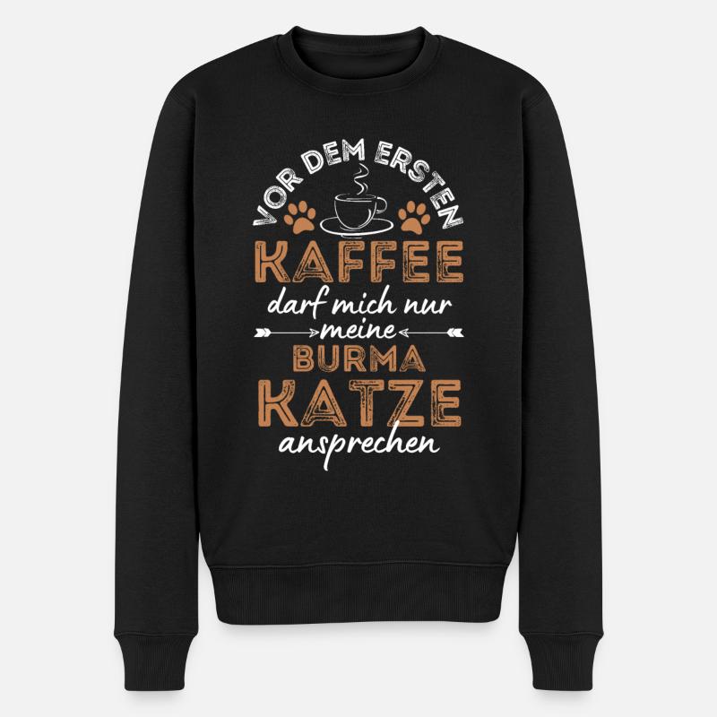 Burma Cat Coffee Cafe - Pull Premium bio Homme - noir
