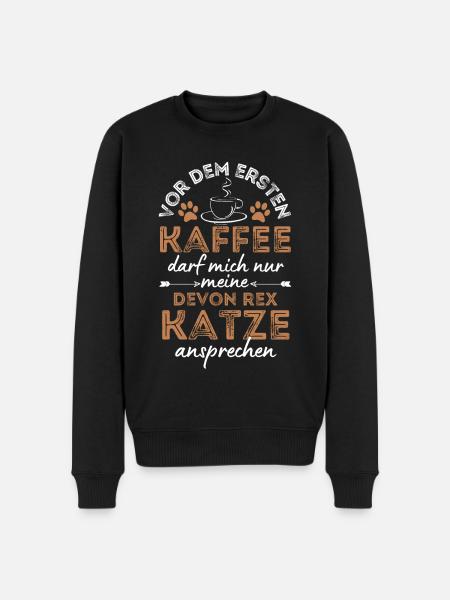 Devon Rex Katze Kaffee Cafe - Männer Premium Bio Pullover - Schwarz