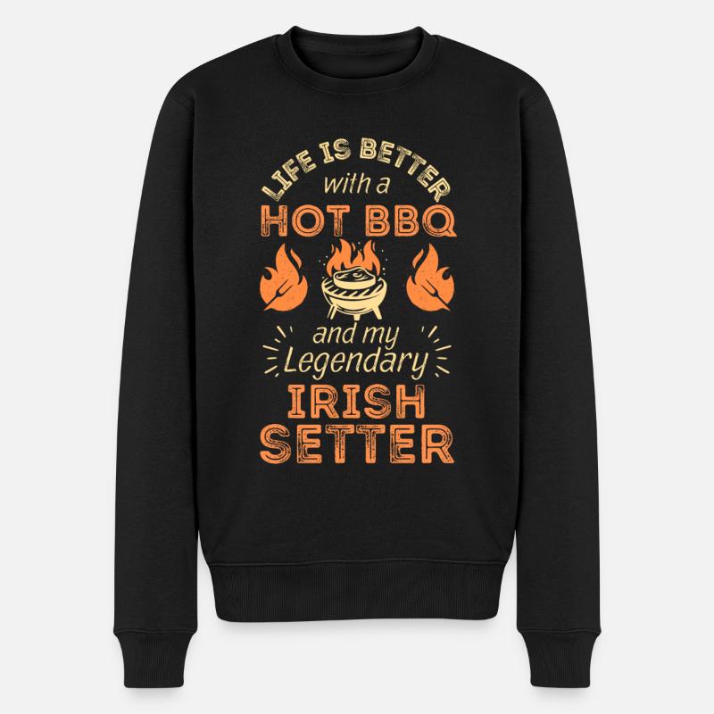 BBQ grill Irish setter lovers - Men's Premium Organic Jumper - black