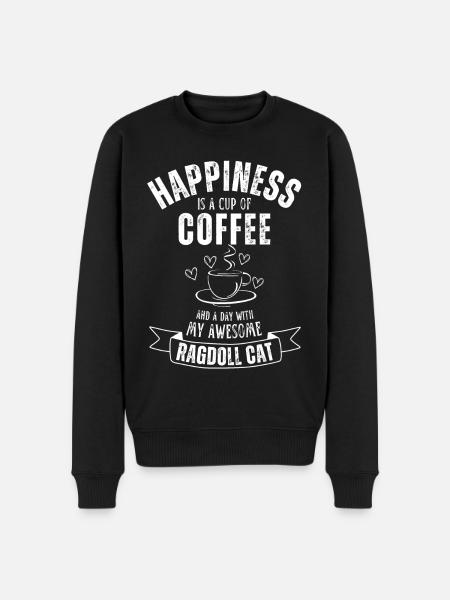 Ragdoll Katze Kaffee Cafe - Männer Premium Bio Pullover - Schwarz