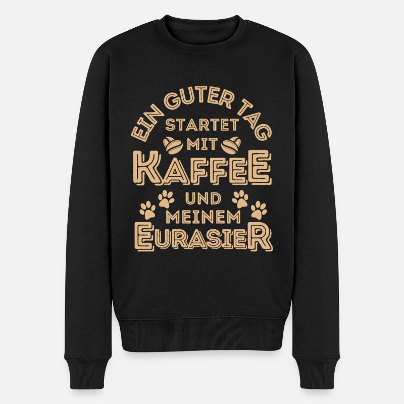 Eurasier Kaffee Hund Cafe - Männer Premium Bio Pullover - Schwarz
