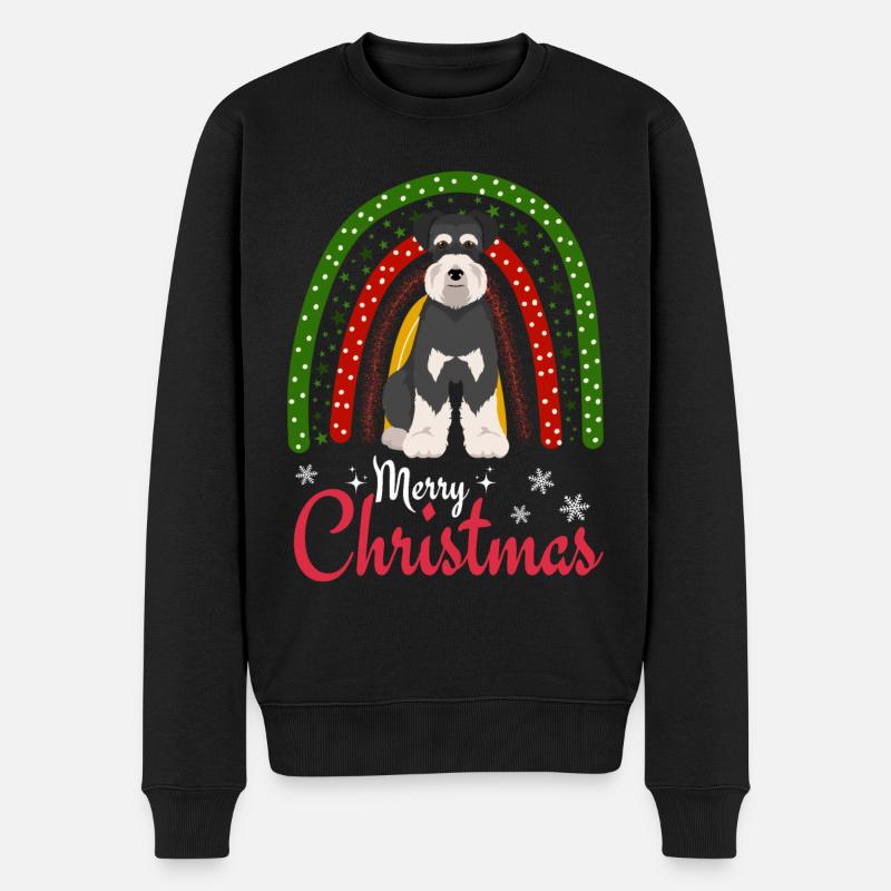 Schnauzer Weihnachten - Männer Premium Bio Pullover - Schwarz