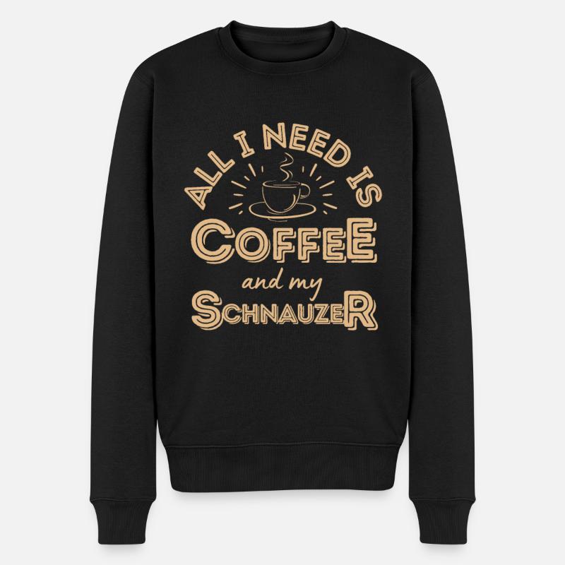 Schnauzer Kaffee Hund Cafe - Männer Premium Bio Pullover - Schwarz