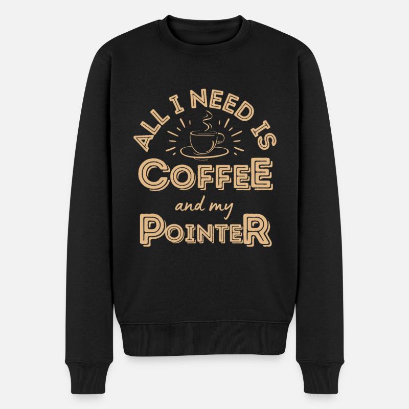 Pointer Café Chien Café - Pull Premium bio Homme - noir
